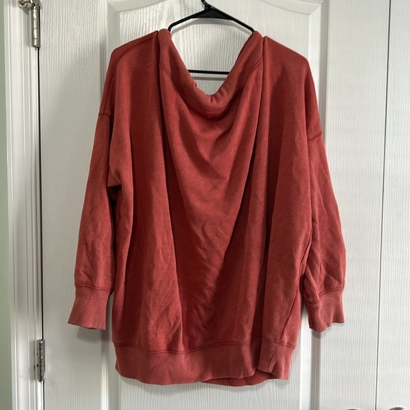 XL aerie over sized cow neck sweatshirt. Burnt orange. GUC. - Picture 5 of 5